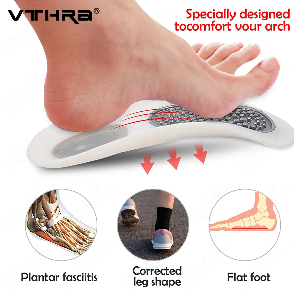 Orthotics Cubitus Varus Orthopedic Insoles Feet Pads Flatfoot Correction Arch Support Massage Insert