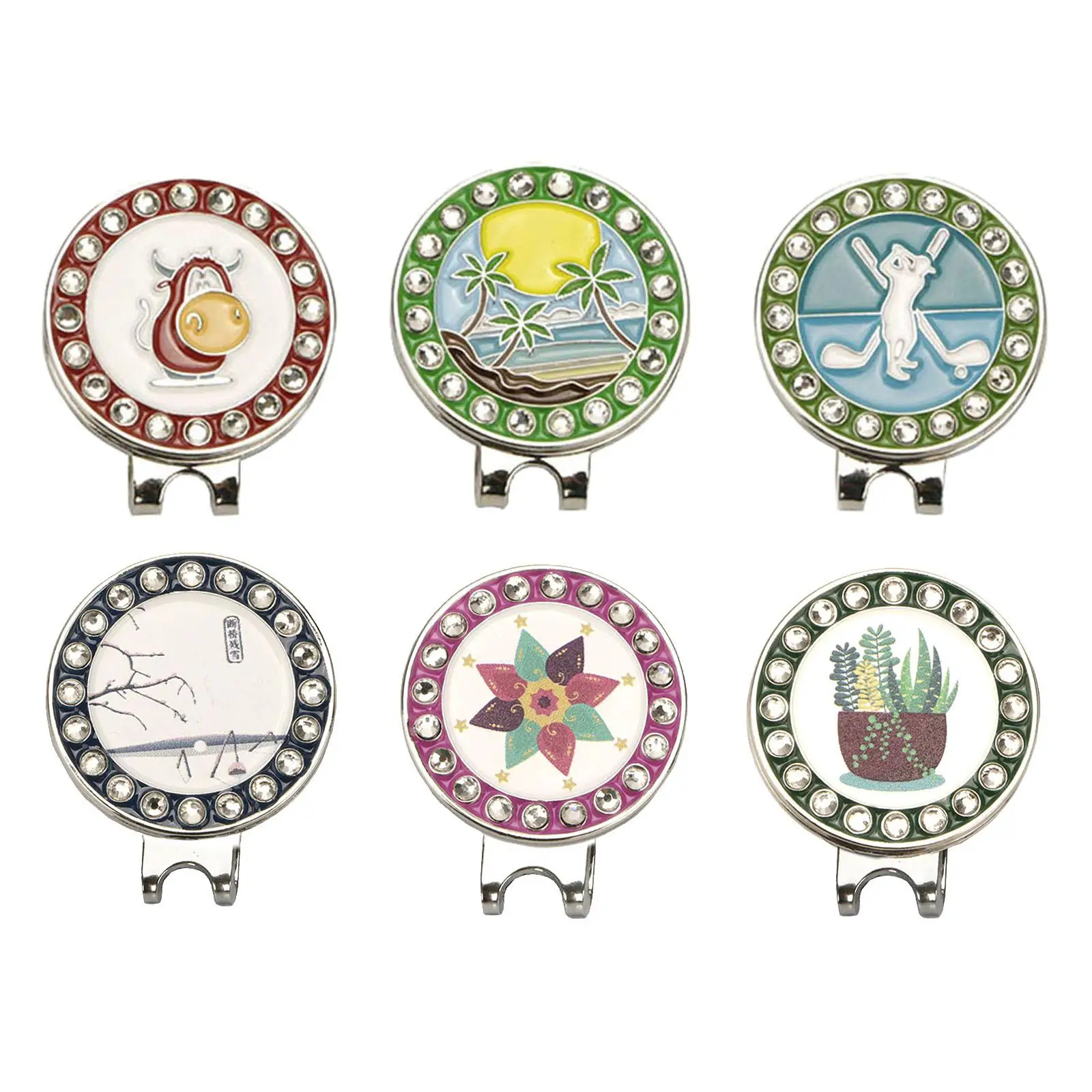 Golf Ball Marker Hat Clip Golf Putting Training Ball Position Accessories Hat Clips Removable