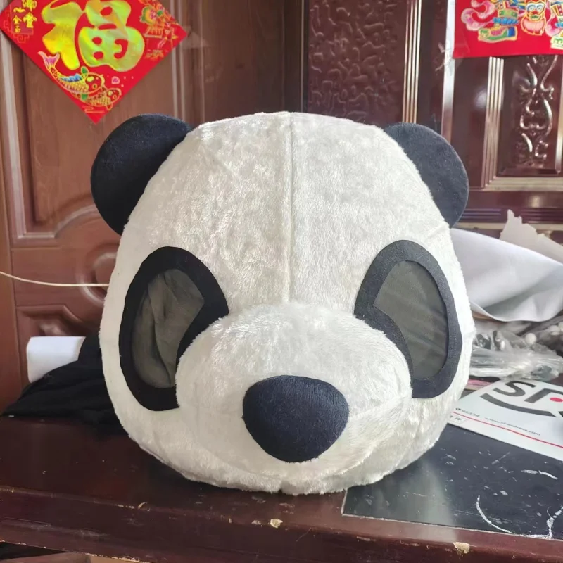 

Panda Head Mascot Cosplay Headgear Adult Cartoon Costume Doll Performance Anime Props Wedding Panda Headgear