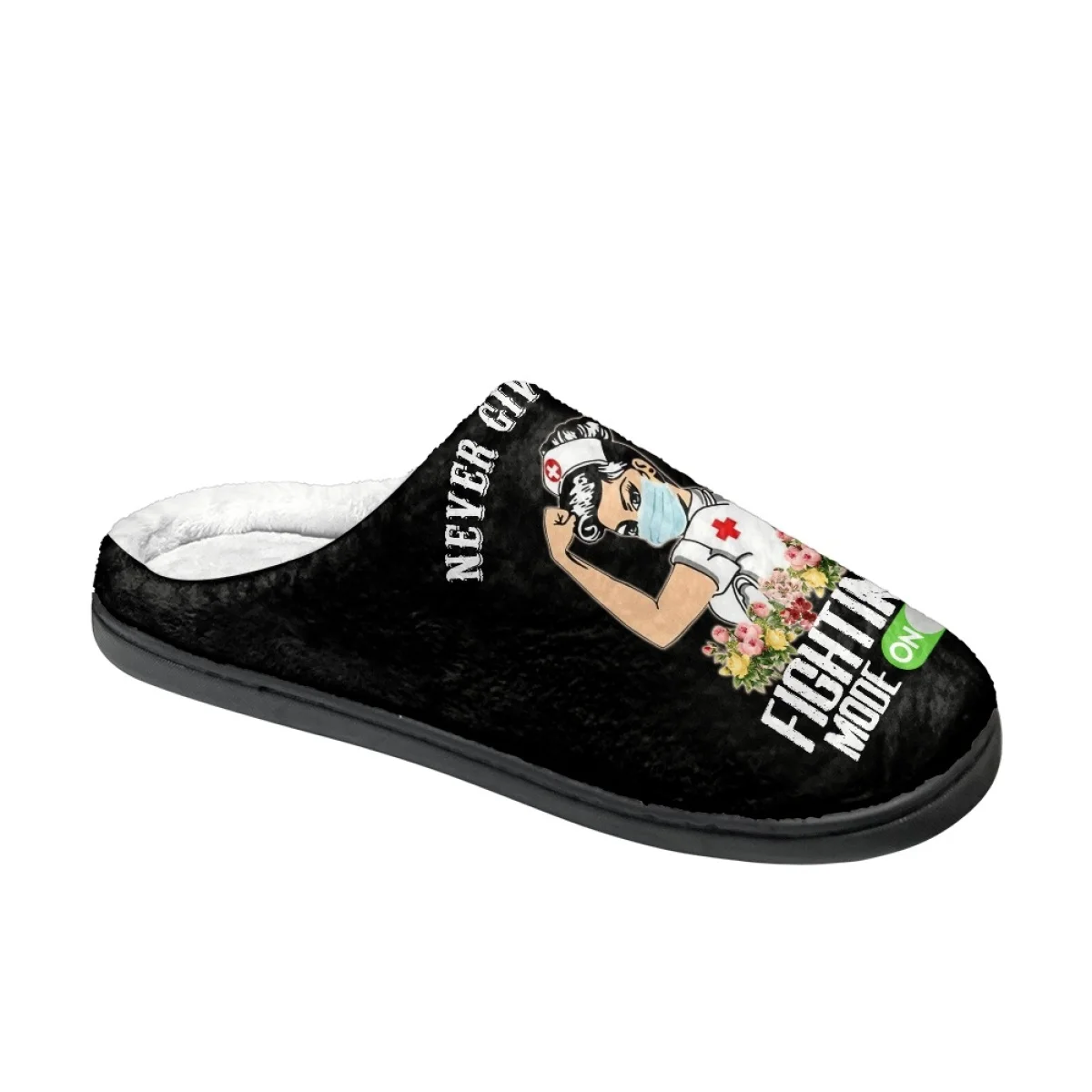 Hospital Medical Equipment Nurse Pattern Cotton Slipper Unisex Wear-Resistant Fashion Non-Slip Indoor Keep Warm Plush Slippers