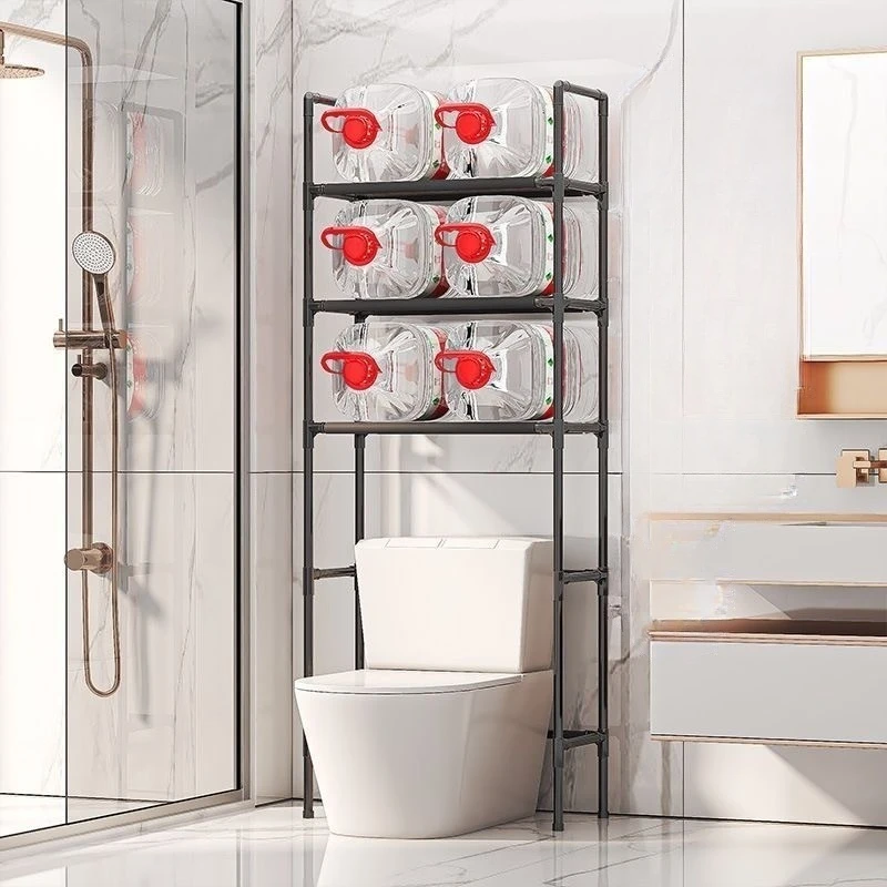 Floor-standing Toilet Storage Rack Bathroom Storage Shelf Non-porous Washing Machine Rack Multi-layer Kitchen Shelf Save Space