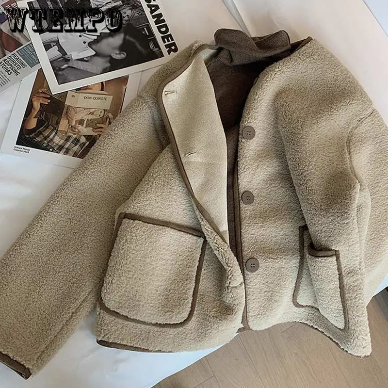 

Теплая куртка из овечьей шерсти с круглым вырезом и длинным рукавом