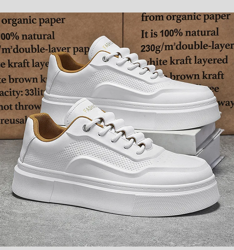 Men's Shoes Leather Casual Shoes Fashion Vulcanized Shoes Low-top Male Casual Trendy  Flat Running Sports  2026