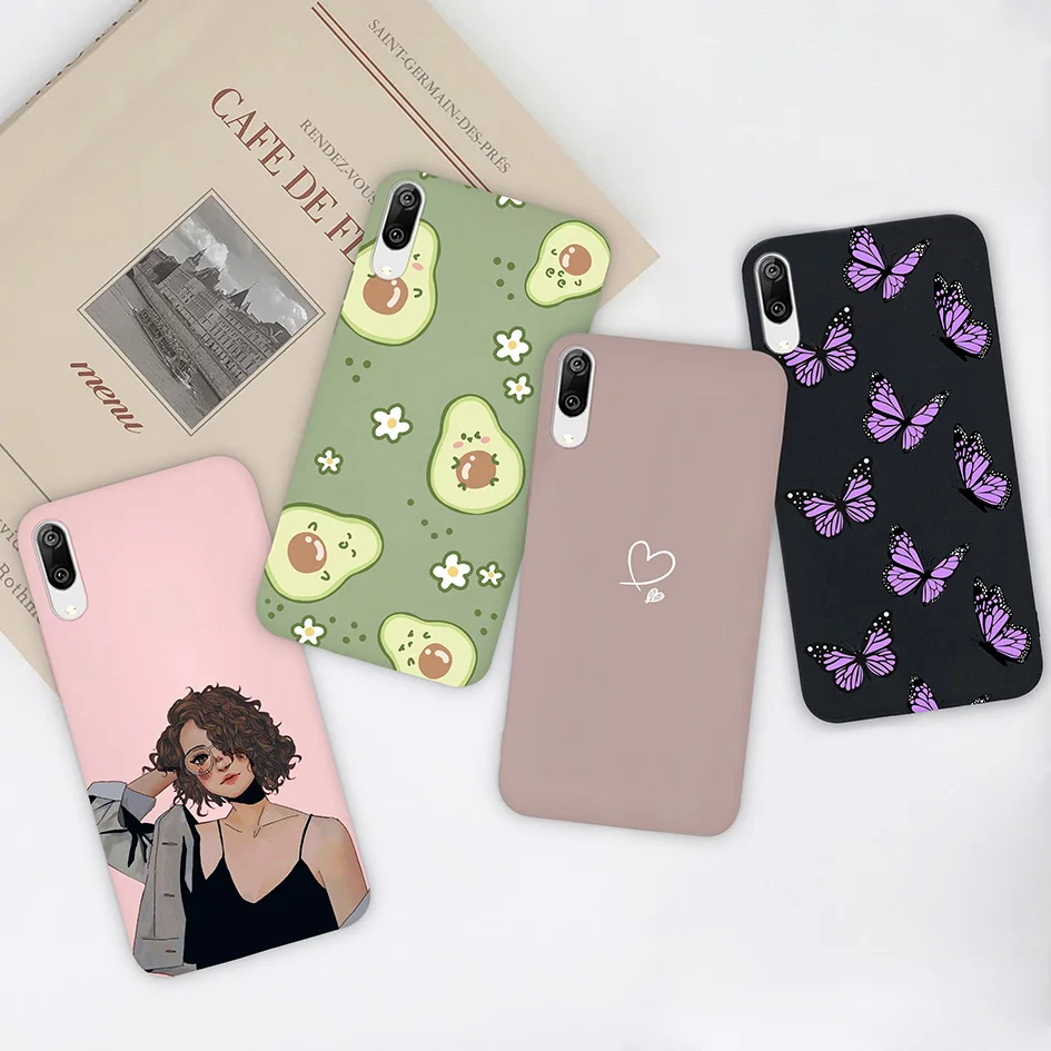 Per Huawei Y7 Y7 Prime Pro 2019 Custodia Fasion Cute Girl Cat Custodie Per Cover Posteriore In Silicone Morbido Per Huawei Y7 Y 7 2019 Dub-Lx1