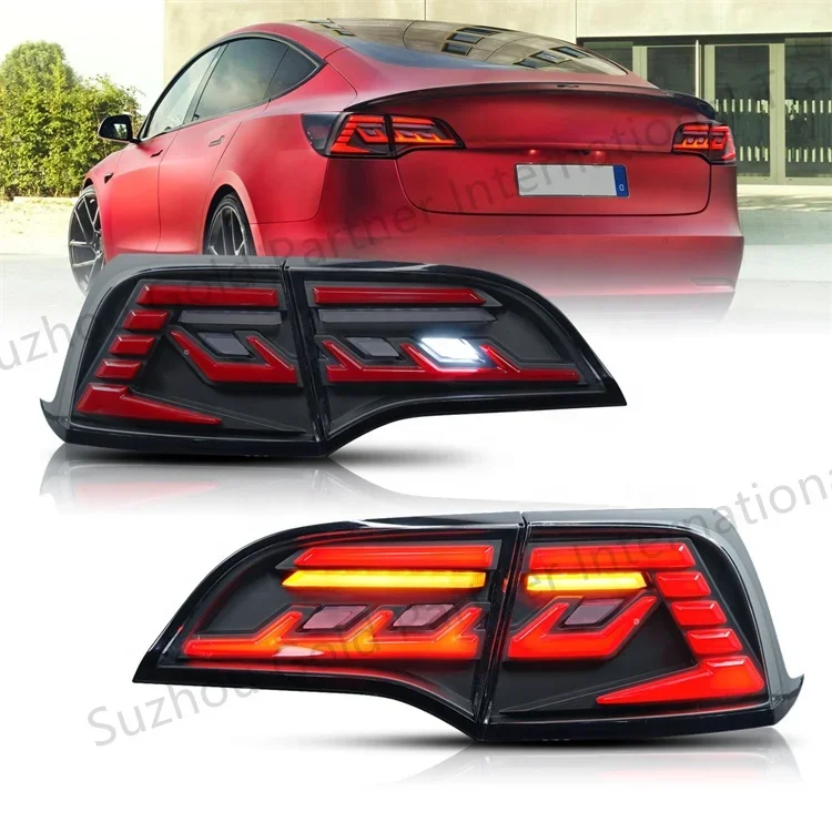 Car Styling Tail Lamp For Tesla Model 3 Model Y-LED Dynamic Signal DRL Brake Reverse LED Tail Lights