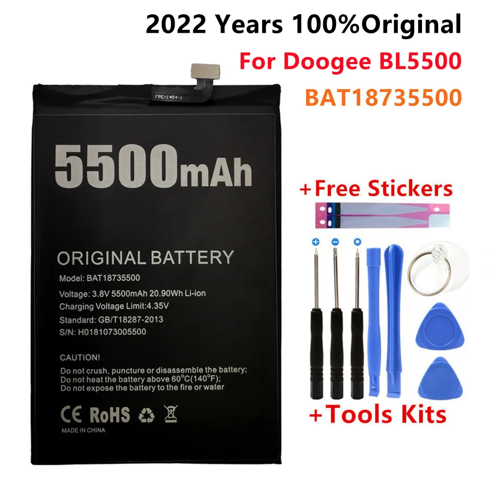 

100% Original BAT18735500 battery 5500mah For Doogee BL5500 Lite Cellphone batteries Doogee BL5500 battery + free Tools