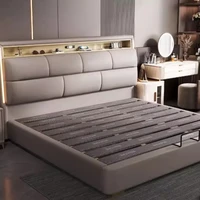 Cadres de lit modernes pour chambre à coucher, lit double minimaliste avec rangement, lit de luxe pour chambre à coucher, accessoires pour la maison 4