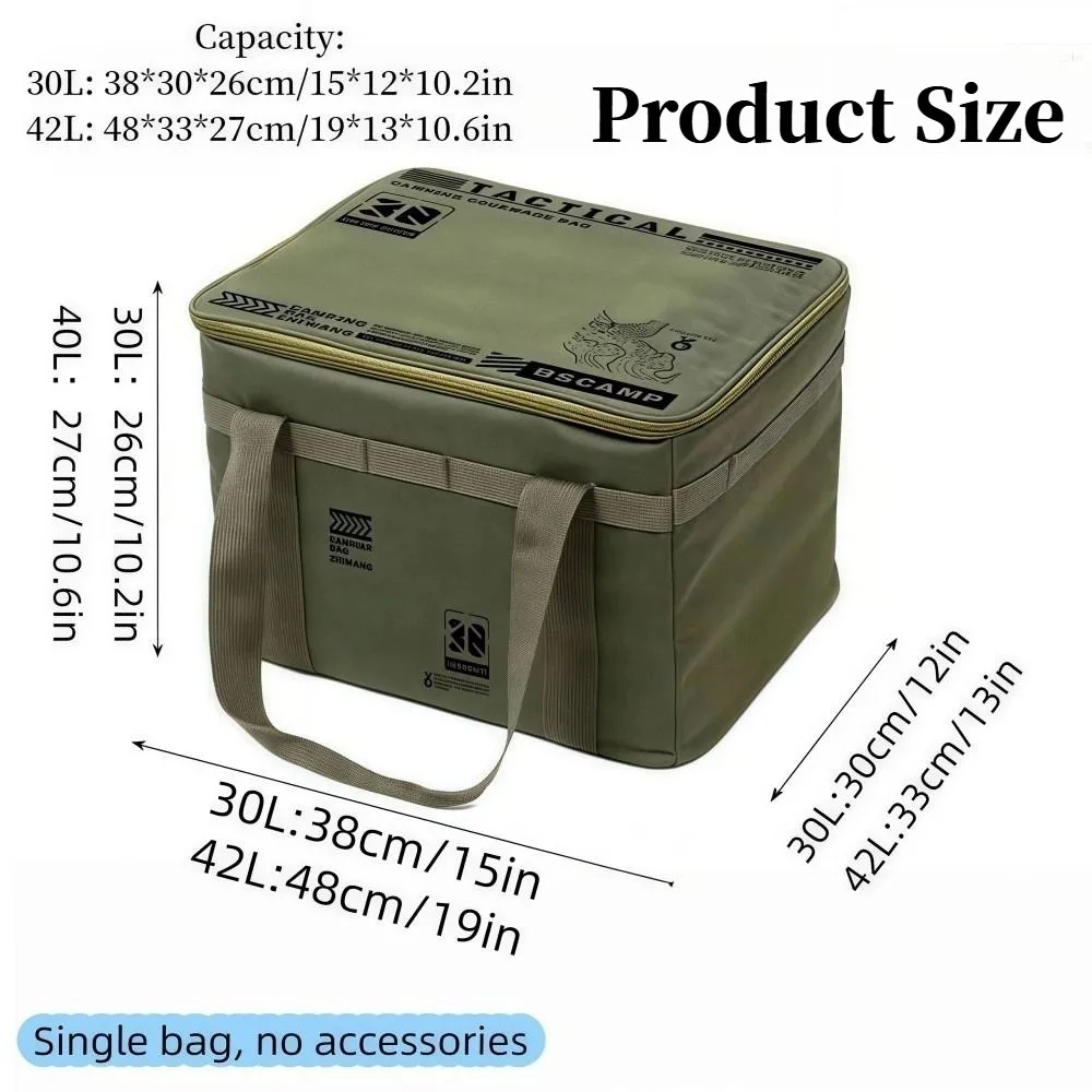 42L/30L Camping Storage Bag Foldable Waterproof Practical Handbag Large Capacity 600D Oxford Fabric Picnic Storage Bag Outdoor