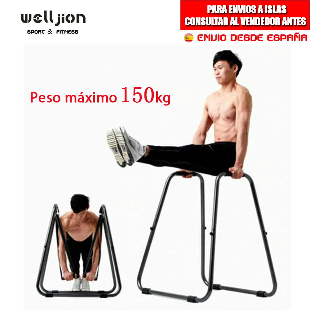 Barra Parallela Staccabile Con Nastro Di Sospensione Per Calisthenics, Chin-Up, Dips, Push-Up, Push-Up Multifunzione