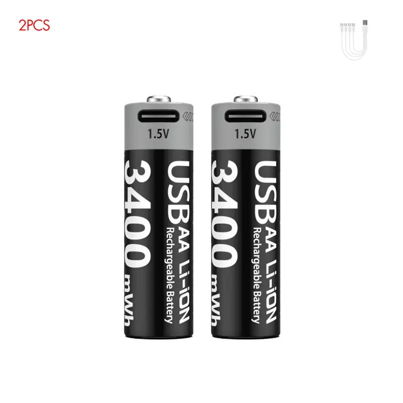 Kuugro Li-ion AAA and AA Rechargeable Batteries USB Lithium-ion 3400mWh 1.5V AA Rechargeable Batteries+1100mWh 1.5V AAA Battery - Image 7
