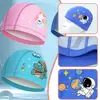 Pu Fabric Kids Swimming Cap Elastic Turban Swimming Cap For Boys Girls Stretchable Comfortable Pool Bathing Hats K3i7 2