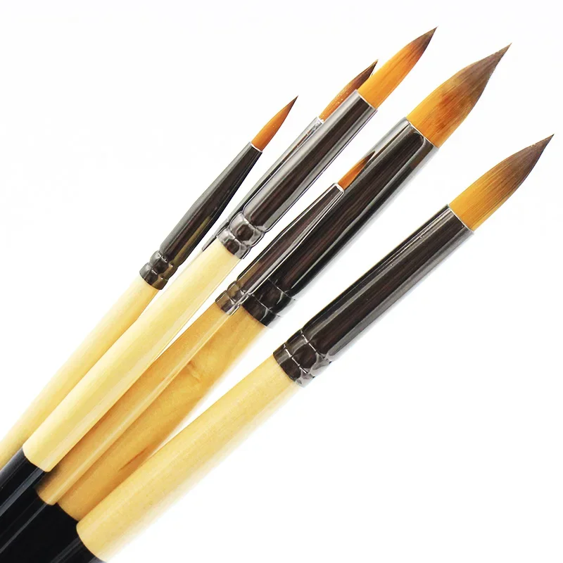 6-Piece Round Watercolor Brush Set 4