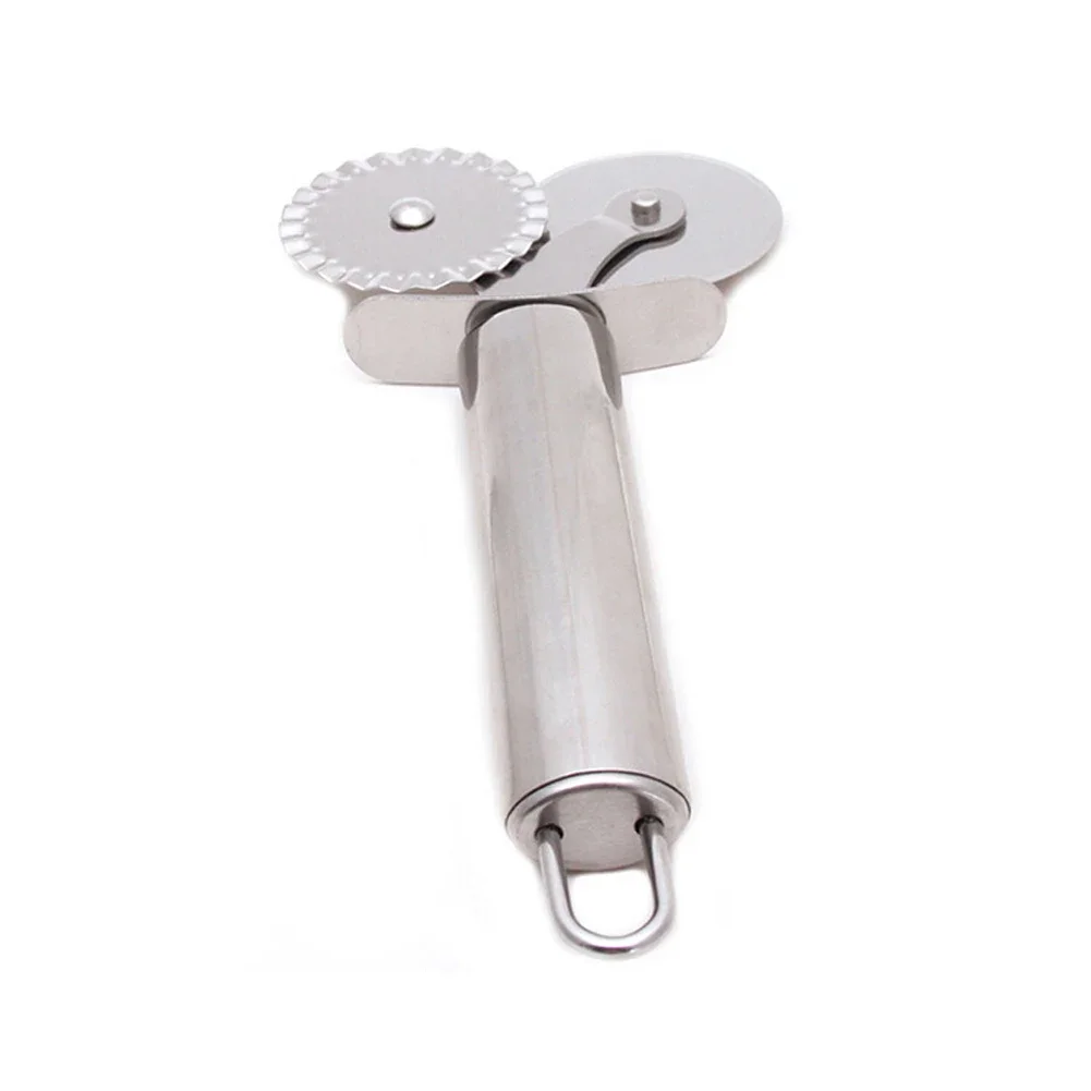 Pizza Cutter Round Double Wheel Roller Stainless Steel Kitchen Tool Pastry Pasta
