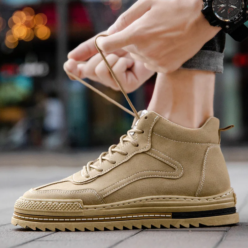 

Spring Autumn Nice Pop Martin Boots Men Fashion High Top Sneakers Ankle Boots British Style Working Mens Shoes Zapatos De Hombre