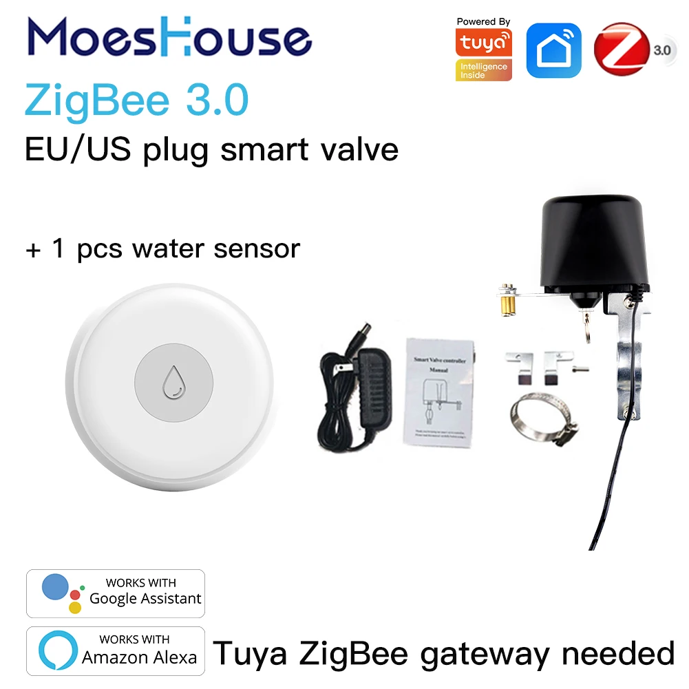 MoesHouse Tuya Zigbee Smart Water Valve WiFi Gas/water Valve Controller
