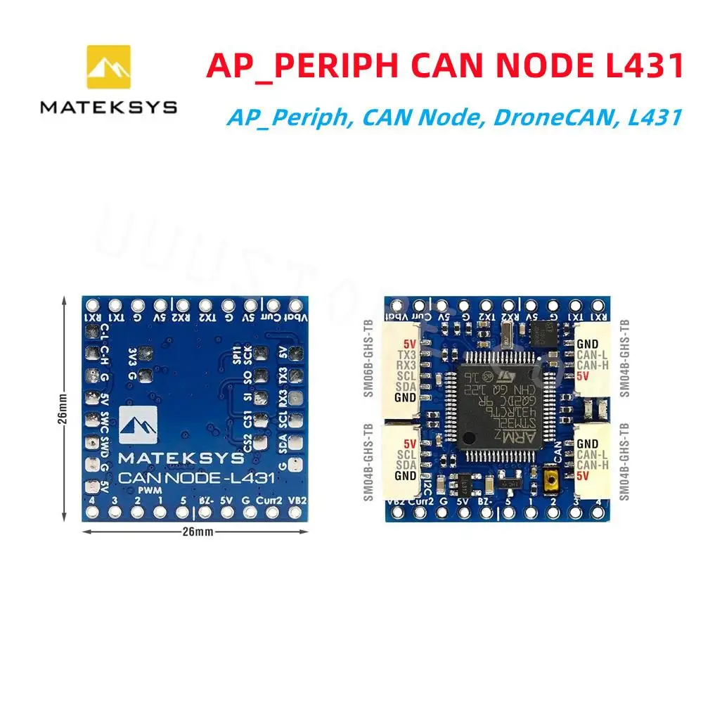 

Mateksys MATEK CAN-L4-PWM AP_PERIPH DRONECAN TO PWM ADAPTER ArudPilot Turn PWM Servos Into CAN Servos DShot Capable CAN ESCs