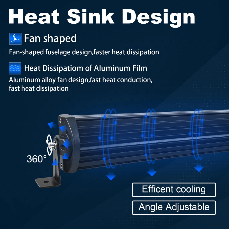 7D 22 - 52インチ湾曲270W-675WオフロードLEDライトバー強力な