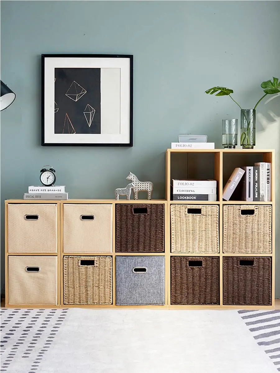 School Office Supply Storage Box Square id Organizer for Stationery Miscellaneous Items Document Sorting Basket