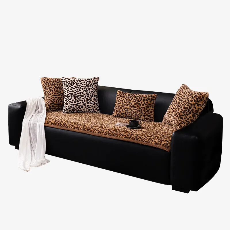 Luxury Leopard Print Plush Sofa Cushion 2024 New Winter Thick Anti slip And Dustproof For Living Room Decoration Sofa Cushion 6