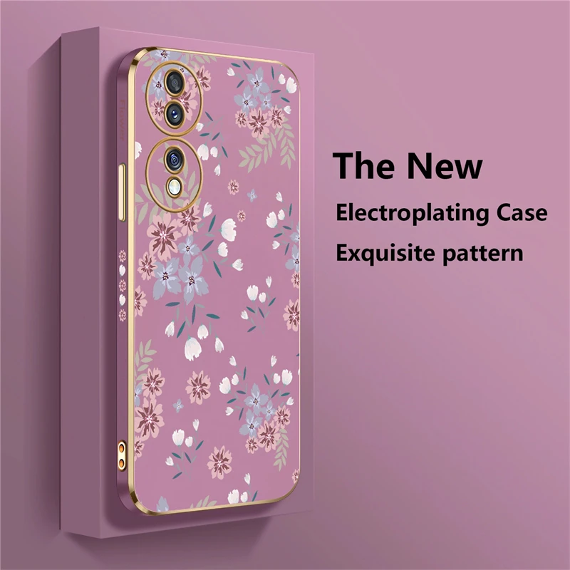 Luxurious Floral Plating Silicone Shockproof Phone Case