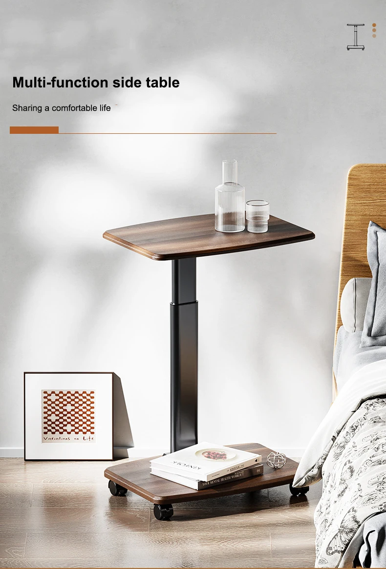 Description Picture 2 of itemMultifunctional Sofa Side Rack Table Household Tea Table Bedside Table Table Mobile Storage Rack for Computer with Wheel