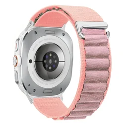 Alpine Loop Strap - Premium Nylon Sport Bracelet for Galaxy Watch Ultra (21 Pink shiny)