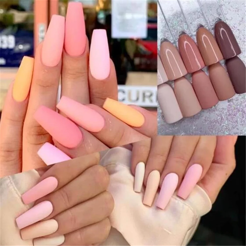 Nude Acrylic Powder 10Colors Crystal Pink Extension Dip Engraving Nail 50G/10G 1Bag