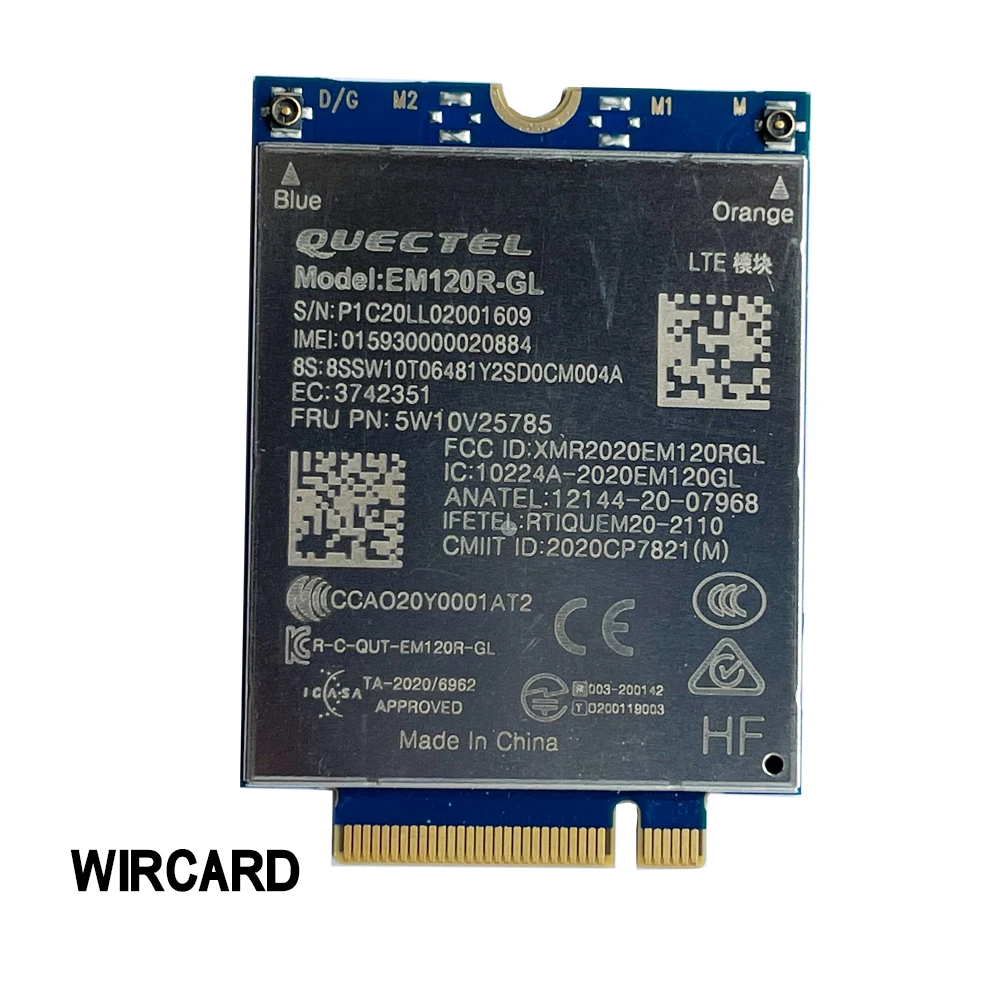 Fdd-lte Tdd-lte Cat12 600m Fru 5w10v25785 4g Cartão para x1 X13 Yoga Yoga 6th Gen Gen P14s P15s T14 T14s T15 Laptop Em120r-gl - Imagem 3