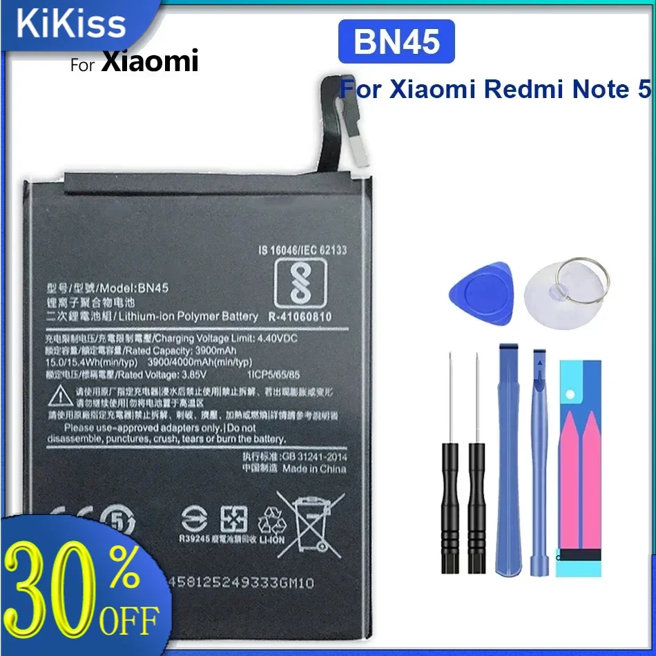 

Литий-ионный аккумулятор для Xiaomi Redmi Note 5, Note5 сотовый телефон BN45, 4000 мАч