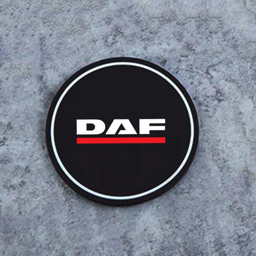 2Pcs Car Coasters Water Cup Slots Non-Slip Mat Waterproof Water Cup Mat Drink Pad For DAF XF 95 105 CF LF VAN Car accessories cup holder coasters car coaster pads