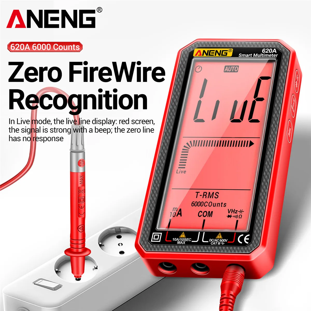 ANENG 620A Digital Multimeter 6000 Counts AC/DC Voltage Current Meter Diode True RMS Capacitor Temp Resistance Hz Test Tools