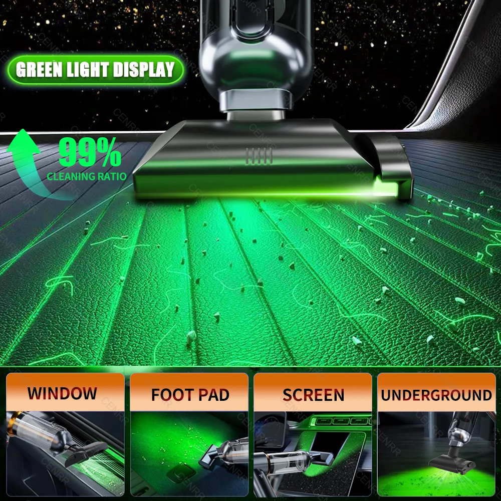CENRR Portable Wireless Car Vacuum Cleaner Mini Powerful 998000PA Home Appliance Handheld Blower Vacuum Cleaner for Car Cleaner 6