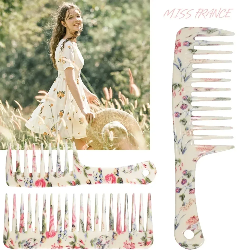 

Straight Handle Household Wide-Tooth Comb Wet and Dry Curly Hair Brush Hairdress Detangling Hair Brush Barber Salon Styling Tool