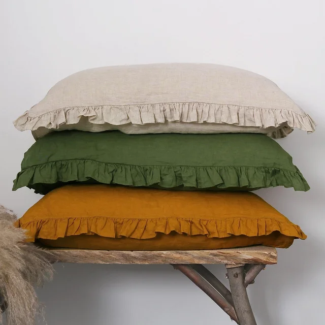 100% Pure Linen 2PCS Ruffle Throw: A Luxurious Addition to Your Home Decor