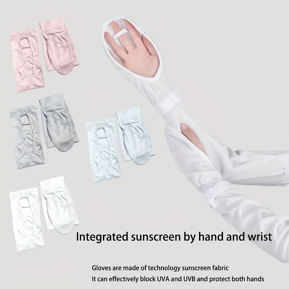 1 Double Loose Ice Silk Ice Sleeve Gloves Breathable Arm Protectors UV-proof Outdoor Sleeves for Driving Sunscreen Sleeves