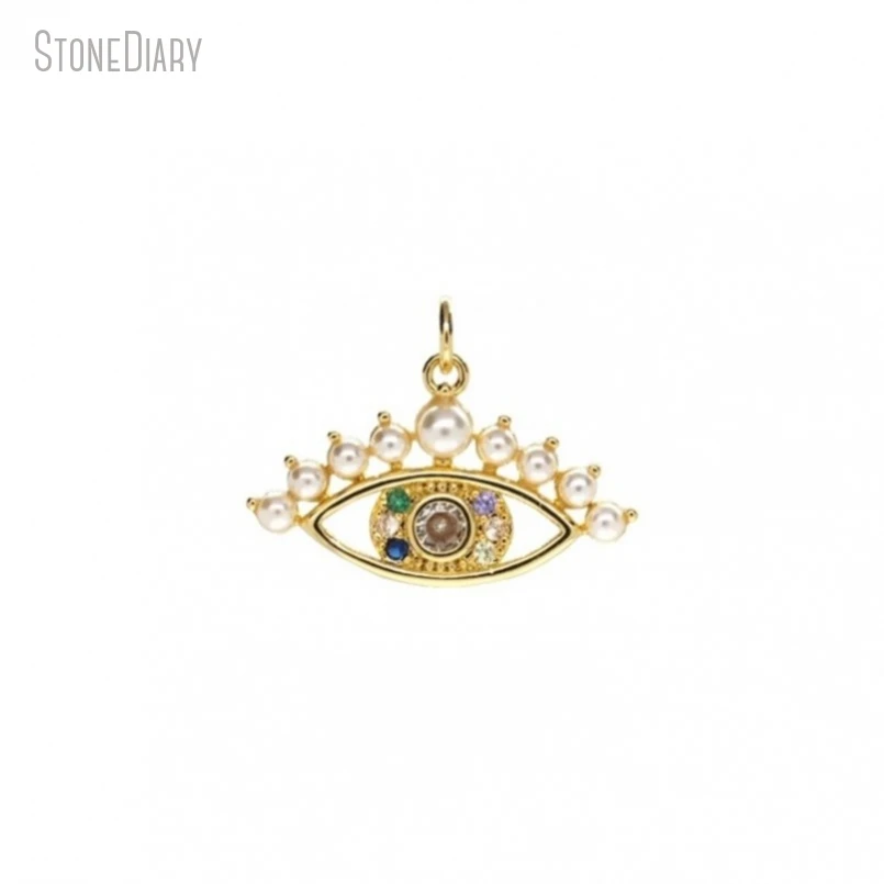 

10 шт., подвеска золотого цвета с фианитами