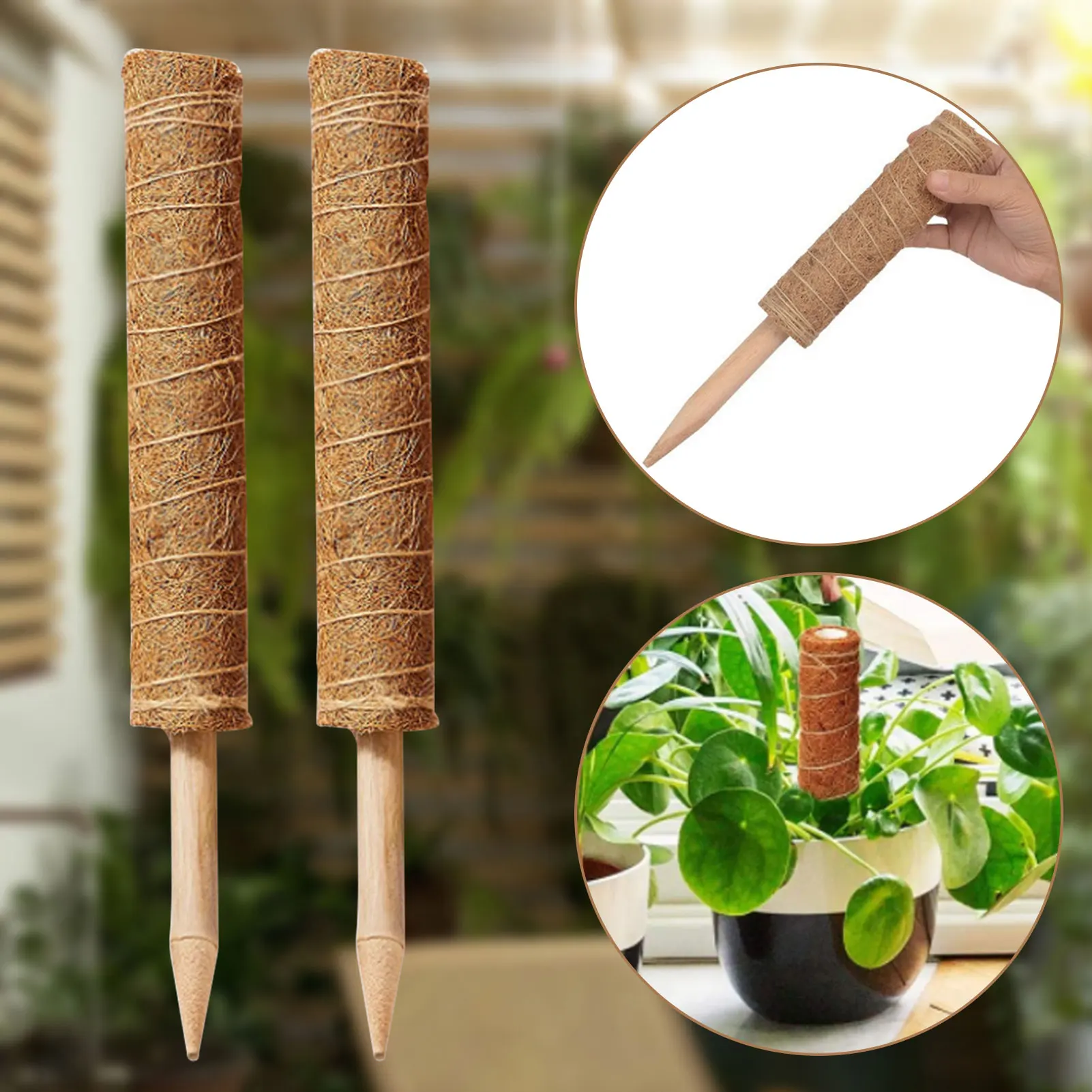 Coir Totem Pole Plant Climbing Coir Totem Coir Totem Pole Pole Safe Gardening Coconut Stick Plant Support Extension Creepers Vines and Creepers 1 Pc Climbing Indoor Plants