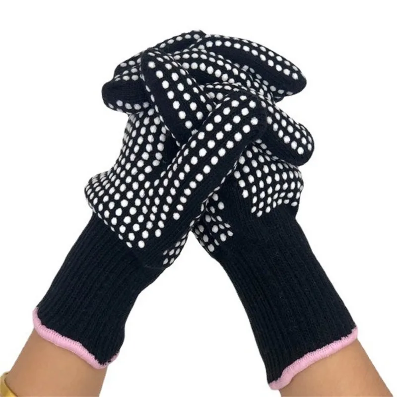 Hair Styling Tool Double-sided Hair Straightener Curling Tong Hairdressing Heat Resistant Finger Gloves Hair Salon Tools