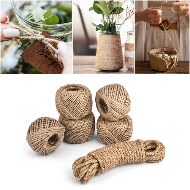 Natural Jute Rope String Woven Crafts DIY Vintage Jute Cord Twine Thread  Sewing Party Wedding Christmas Hanging Tag Decoration - AliExpress