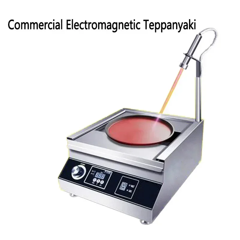 Electric Grill Barbecue Griddle Commercial Teppanyaki Equipment Stainless Steel Steak Grill Pan 5000W 5