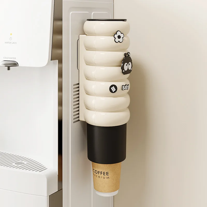 Disposable Cup Holder Wall-mounted Water Cup Rack Home Storage Rack No Drilling Plastic Paper