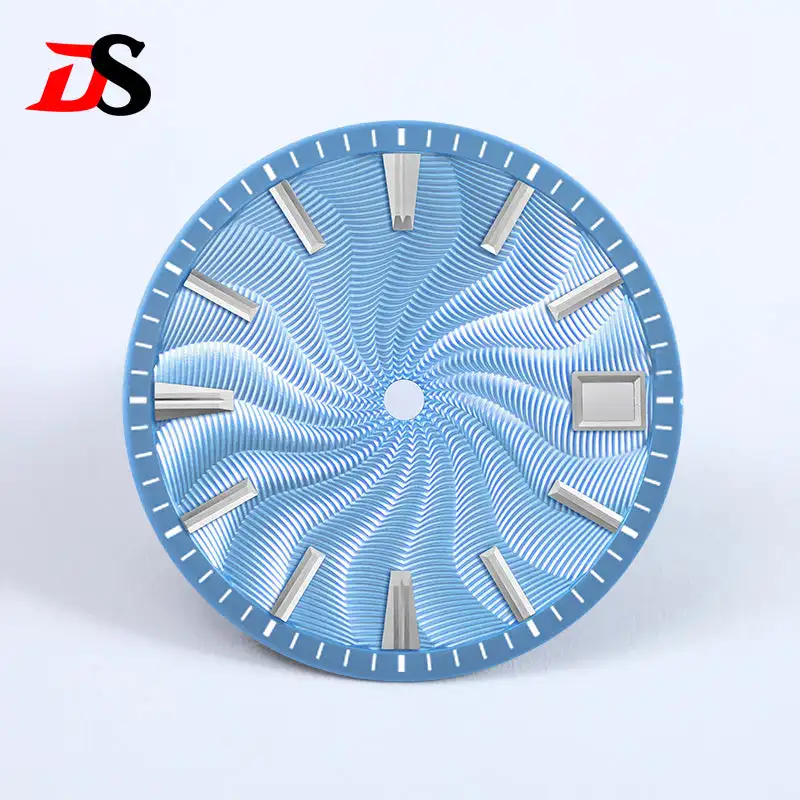 Guilloche Ice Blue Smoky Purple Watch Dial - 28.5mm No Lume, No Date or 6 O'Clock Date