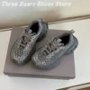 Novelty Mesh Hollow Crystal Patchwork Round-Toes Woman Sneakers Mixed Colors Lace-Up Anti-Slip Platform Heels Zapatillas 35-44 5
