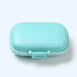 AiQUE Compact Waterproof Pill Organizer - 8 - Grid Portable Medicine Storage Box (Blue)