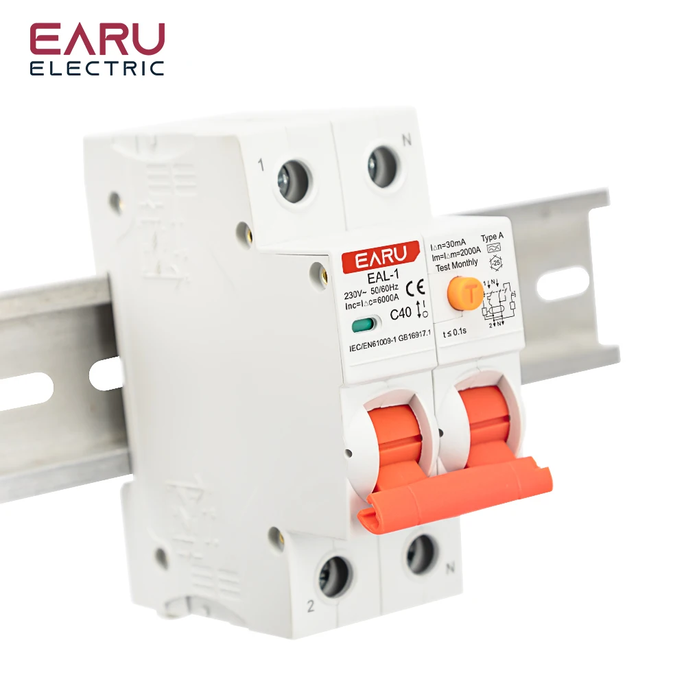 2P 30mA AC A B Type RCBO RCCB MCB Electronic Residual Current Circuit Breaker Ov