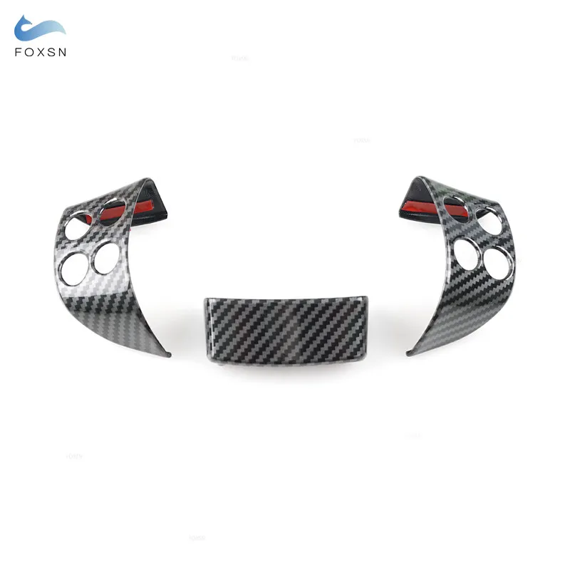 ABS Carbon Texture Interior Steering Wheel Panel Cover Inner Accessories Trim for VW Golf 5 MK5 Passat B6 Jetta MK5 Tiguan 3pcs