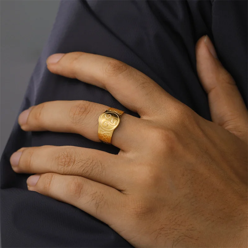 Keltische Hexen knoten Ring Edelstahl Schmuck Hexen knoten Fingerringe Hexerei Wicca Amulett Schutz ringe Party Geschenke – Detail 27