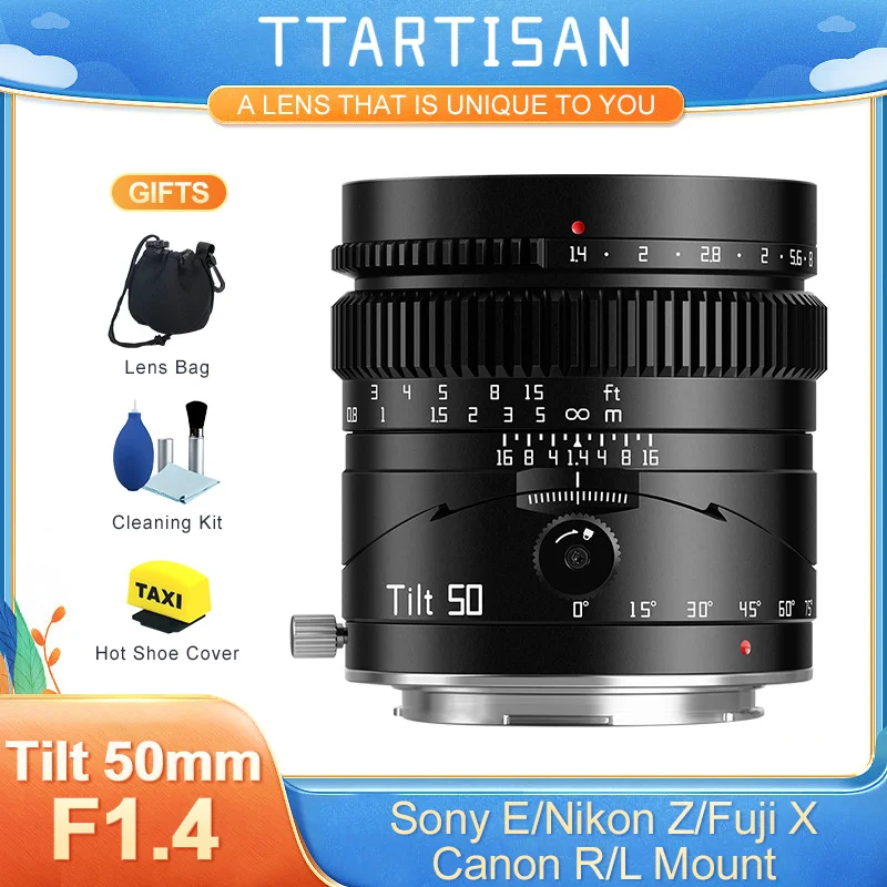 Ttartisan-フルフレームハンドレンズ,50mm,f1.4,チルトレンズ