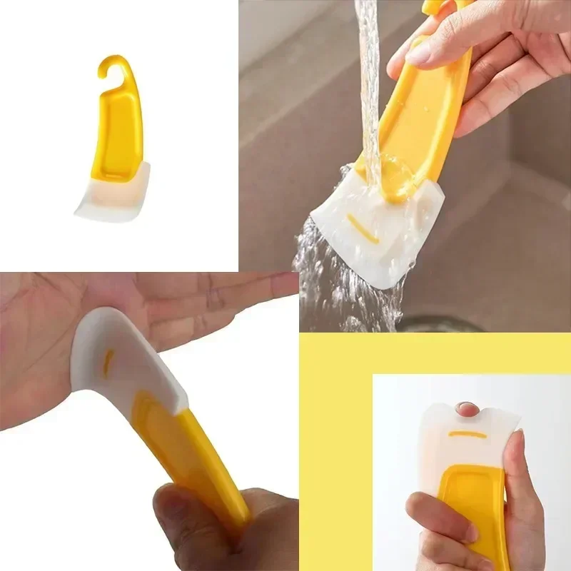 Description Picture 3 of item1/2PCS Silicone Scraper Kitchen Scraper Soft Blade Scraper Brush Dirty Pan Pot Dishes Cleaner Tools Silicone Kitchen Utensils