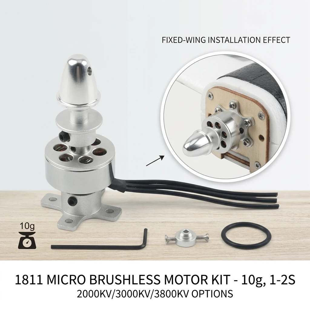 Micro moteur brushless D1811 2000KV/3000KV/3800KV pour drone RC